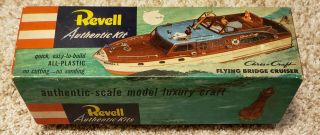 Vtg 1953 Revell Authentic Chris Craft Flying Bridge Cruiser Model Kit H302:98