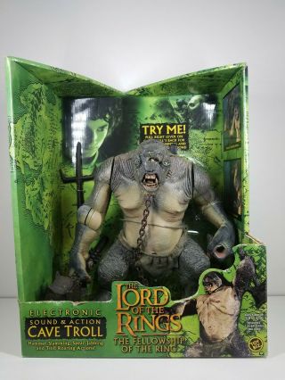 Toy Biz Lord Of The Rings Lotr Electronic Sound & Action Cave Troll Figure Nib