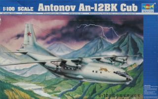 Trumpeter 1:100 Antonov An - 12 Bk Cub Plastic Aircraft Model Kit 04001u