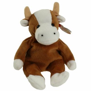 Ty Beanie Baby - Bessie The Cow (4th Gen Hang Tag) (9.  5 Inch) - Mwmts Stuffed Toy