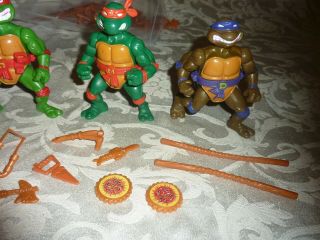 Vintage TMNT Ninja Turtles Set of 4 Storage Shells Action Figures w/Weapons K1 2