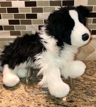 Douglas Chase Border Collie Plush Dog Black White Stuffed Animal Cuddle Toy 14 "