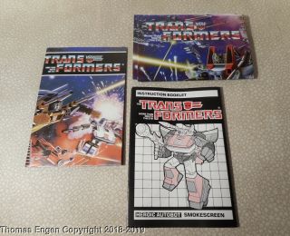 Vintage Transformers G1 Smokescreen 1980s Complete Decals Access.  Autobot 7
