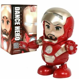Marvel Avengers 4 Dancing Hero Iron Man With Music Lights Robots Kids Toys Gift