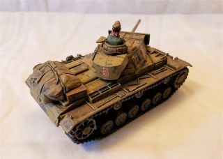 Painted 28mm Bolt Action German DAK Panzer III L Medium tank Afrika Korps 3
