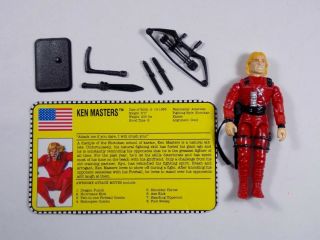 Gi Joe Street Fighter Red Ken Masters Figure Complete W/filecard 1993 Hasbro
