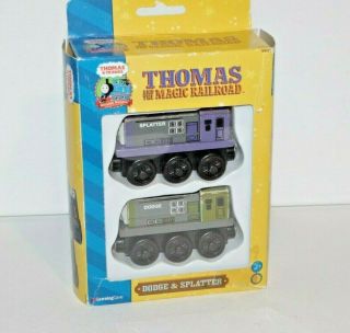 Thomas & Friends Wooden Railway Train Tank Engine - Dodge & Splatter W/ Box,  Guc