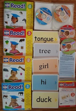 Your Baby Can Read,  Set Of Early Language Dev,  4 Dvds,  4 Books,  25 Cards