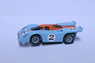 Vintage Ho Scale Aurora Afx Porsche 917 Gulf Slot Car Runs