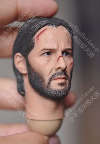 1/6 Scale Keanu Reeves John Wick 2.  0 Head Sculpt battle fit 12 