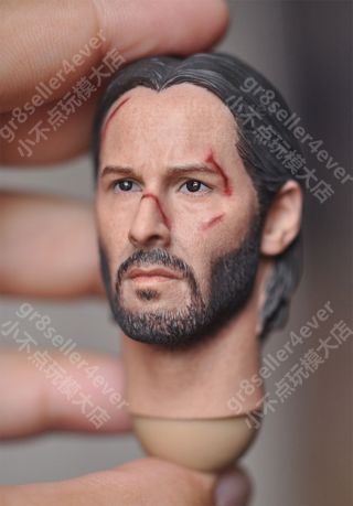 1/6 Scale Keanu Reeves John Wick 2.  0 Head Sculpt battle fit 12 