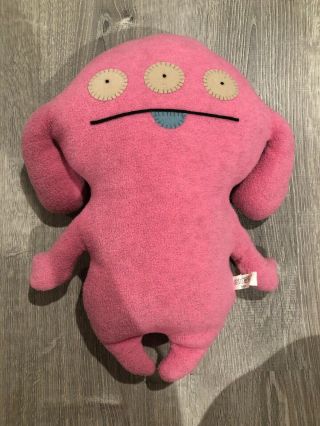 Uglydoll Peaco Big14 " Classic Stuffed Bubble Gum Pink Plush Pillow Ugly Doll