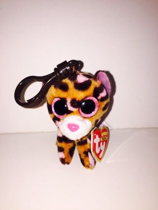 Ty Patches Leopard Beanie Boos Key Clip,  W/tag - Cute - In Hand