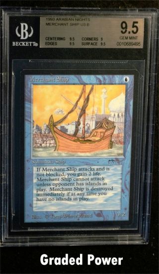 Bgs Arabian Nights Merchant Ship Bgs 9.  5 (9495) Magic Beckett Graded Mtg