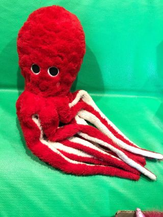 Red Octopus Squid Plush Soft Toy Dan Dee Large 27 "