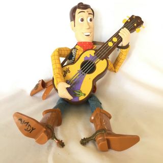 Vintage 1999 Disney Pixar Toy Story 2 Woody 17” Doll With Guitar But No Sound