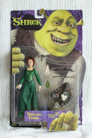 Shrek Princess Fiona Figure W/ Leg Kicking Action By Mcfarlane Toys 2001 Nib Moc