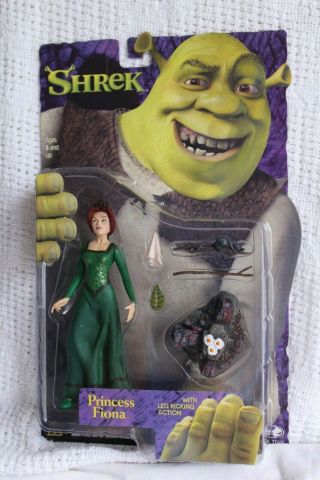 Shrek Princess Fiona Figure w/ Leg Kicking Action by McFarlane Toys 2001 NIB MOC 2