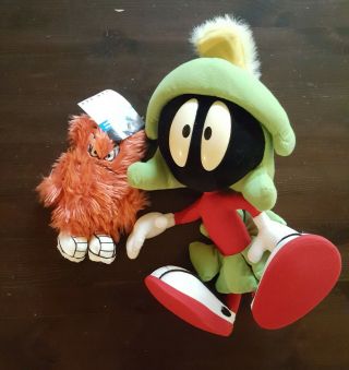Warner Brothers Store Bugs Bunny 8 " Gossamer Plush W/ Tag & Marvin Martian 1997