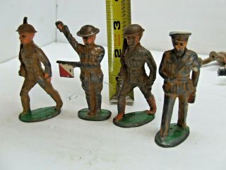 Die Cast Four Soldiers Ww1 Hand Painted