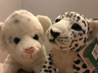 Set Of 2 Fiesta WhiteTiger/snow Leopard Plush Stuffed Animal Toy for Boys Girls 2