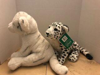 Set Of 2 Fiesta WhiteTiger/snow Leopard Plush Stuffed Animal Toy for Boys Girls 4