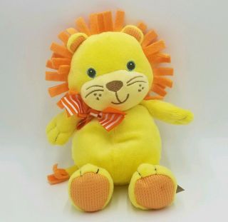 First & Main Baby Bright Lion Plush Yellow Stuffed Animal Soft Toy Mane Orange