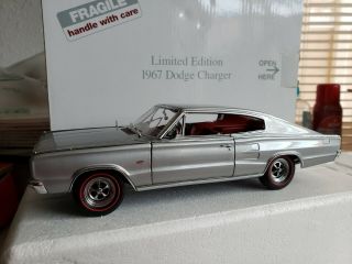 Danbury Limited Silver 1967 Dodge Charger 1/24 1696 Of 5,  000 Htf - No Paper
