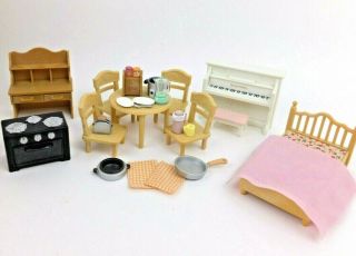 Calico Critters Furniture Red Roof Country Home House Kitchen Bed Piano