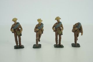 Die Cast Figures 4 Men With Camping Equipment Soldiers Detail