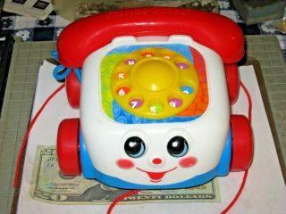 Fisher Price Chatter Telephone Rotary Dial Pull Phone Toy Eyes Move 77816 M2118