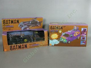 1989 - 90 Toy Biz Batman Vehicles Joker Van & Radio Control Batmobile W/ Boxes Nr