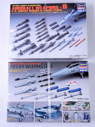Hasegawa Aircraft Weapons A & D Set Of 2 Model Kit 1/48 Scale Japan