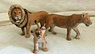3 Schleich African Lion Family With Cub