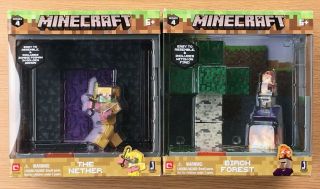 (set Of 2) Minecraft The Nether Biome And Birch Forest Biome