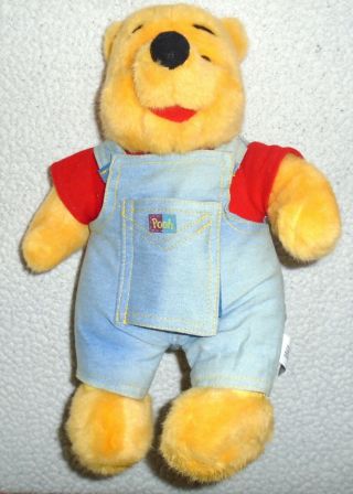 Set of 2 Winnie the Pooh Plush Dolls - 1995 Wearing Story Book Overalls Mattel 5