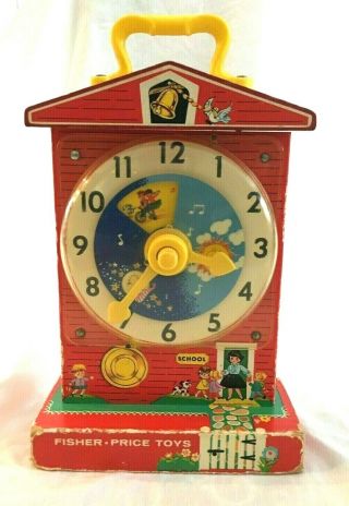 Vintage Fisher Price 1962 - 1968 Tick Tock Clock Teaching Music Box 998
