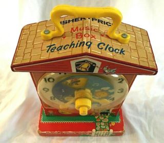 Vintage Fisher Price 1962 - 1968 Tick Tock Clock Teaching Music Box 998 3