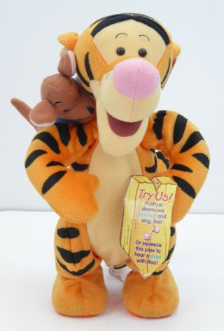 Tigger And Roo Winnie The Pooh Disney Bounce Singing Duet Plush Mattel 1999 12 "