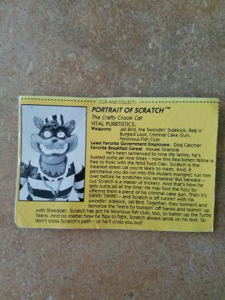 Vintage 1993 Teenage Mutant Ninja Turtles Tmnt Scratch Pro File Card Check Pics