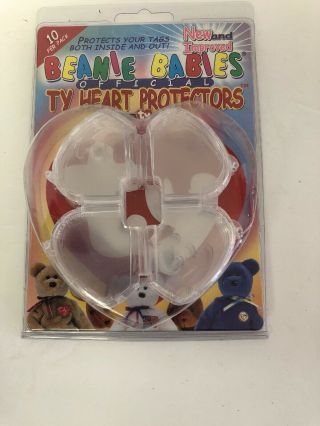 Ty Beanie Babies Heart Tag Protectors Pack Of 10 Official Authentic Acrylic