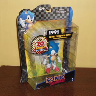 Sonic Action Figure  1991 20th Anniversary " Through Time " The Hedgehog Sega