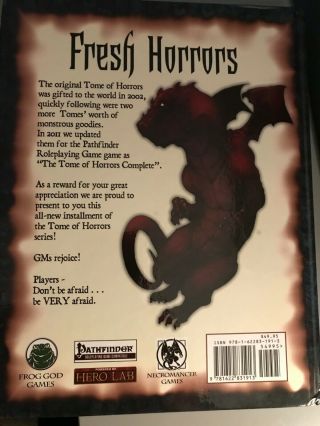 Tome of Horrors Complete for Dungeons & Dragons 3.  5/Pathfinder NM Frog God Games 6