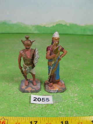 Vintage Rose Miniatures Metal Figures X2 Ancient Greeks Toy Models 2055