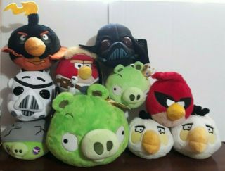 [lot Of 10] Angry Birds Star Wars Plush Plushies Stuffed Animals X3 With Tags