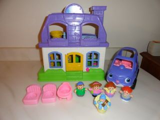 Fisher Price Little People Happy Sounds Home Interactive Toy Doll House & Van