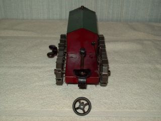 STRUCTO 1920 ' S 1930 ' S BLACK GREEN & RED WIND UP CRAWLER DOZER TRACTOR 3 5