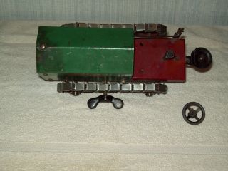 STRUCTO 1920 ' S 1930 ' S BLACK GREEN & RED WIND UP CRAWLER DOZER TRACTOR 3 7