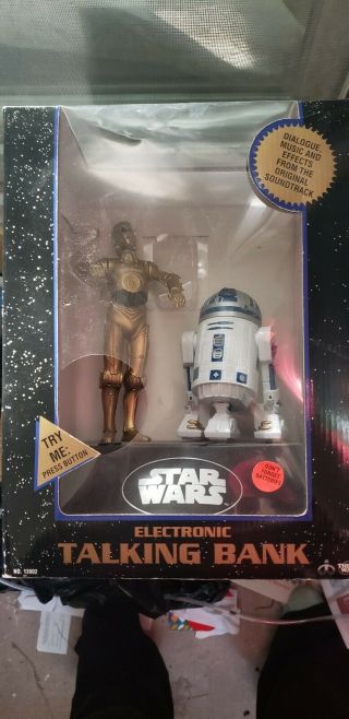 Star Wars C - 3po And R2 - D2 Electronic Talking Bank Thinkway 1995 Great
