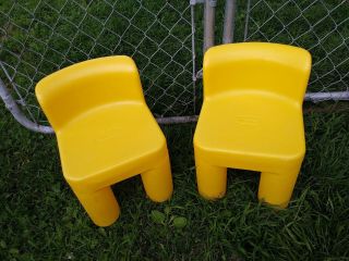 2 Vintage Little Tikes Child Size Chunky Yellow Chairs